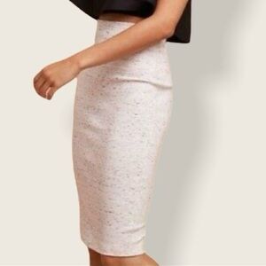 Wilfred| ‘Campagne’ Heathered Cream Italian Wool Blend Stretch Pencil Skirt Sz M